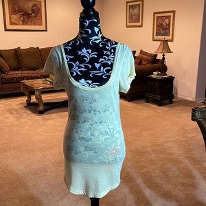 From my closet, pre-loved, neckline too low and had raw edges